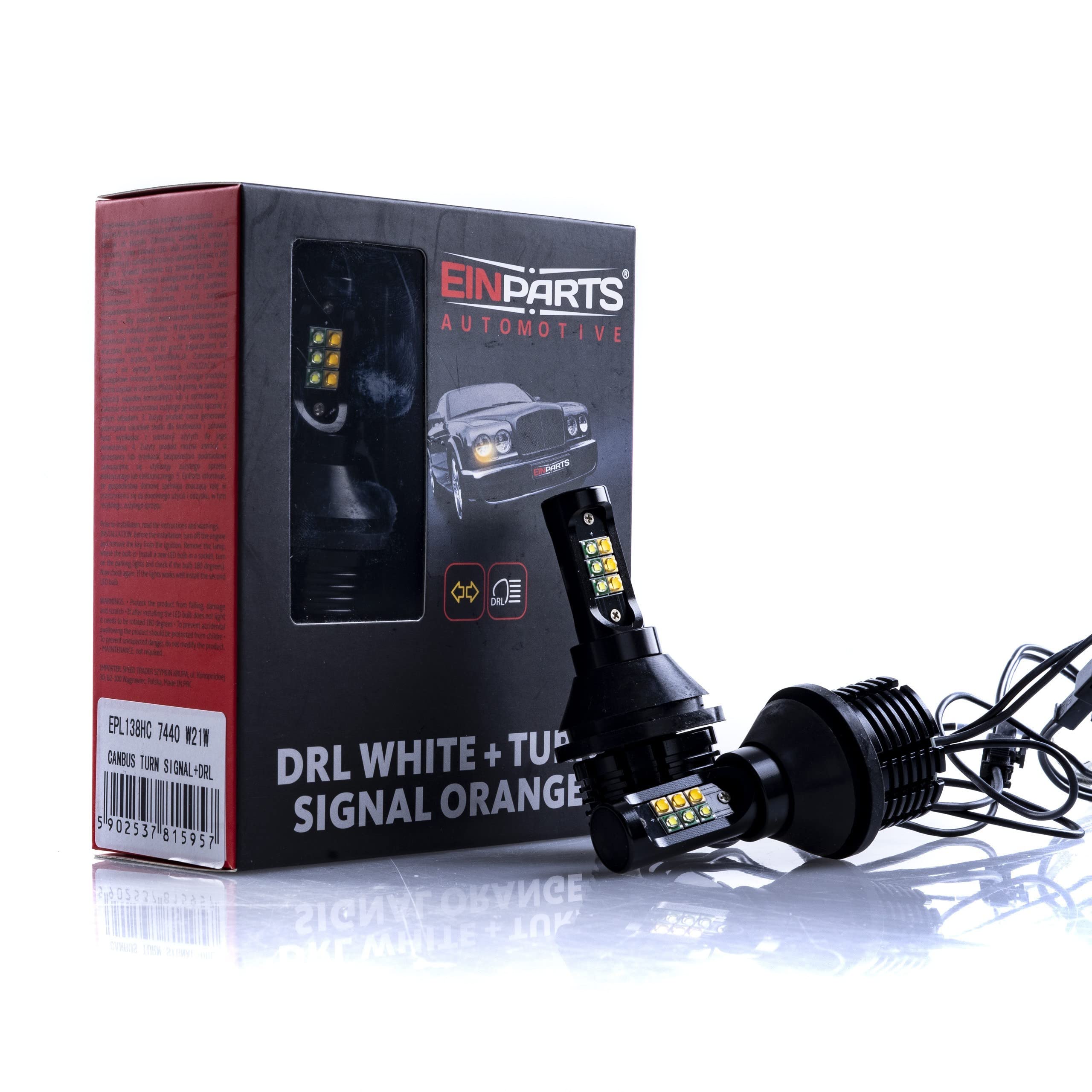 EinParts W21W LED Lampadine 6000K (Bianco) CANBUS 12V per Auto 12 x CREE XB D LED, W3X16D
