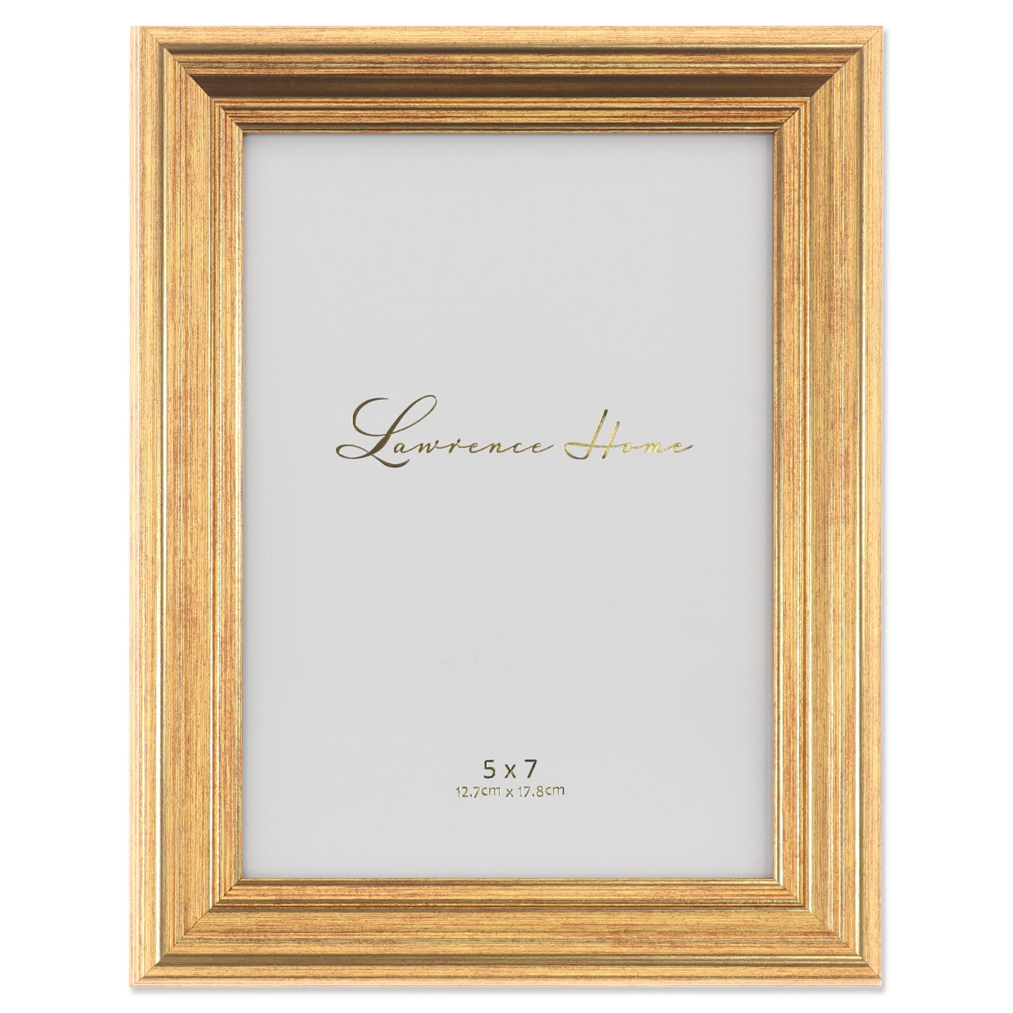 Lawrence Frames Sutter Burnished Picture Frame, 5 by 7-Inch, Gold