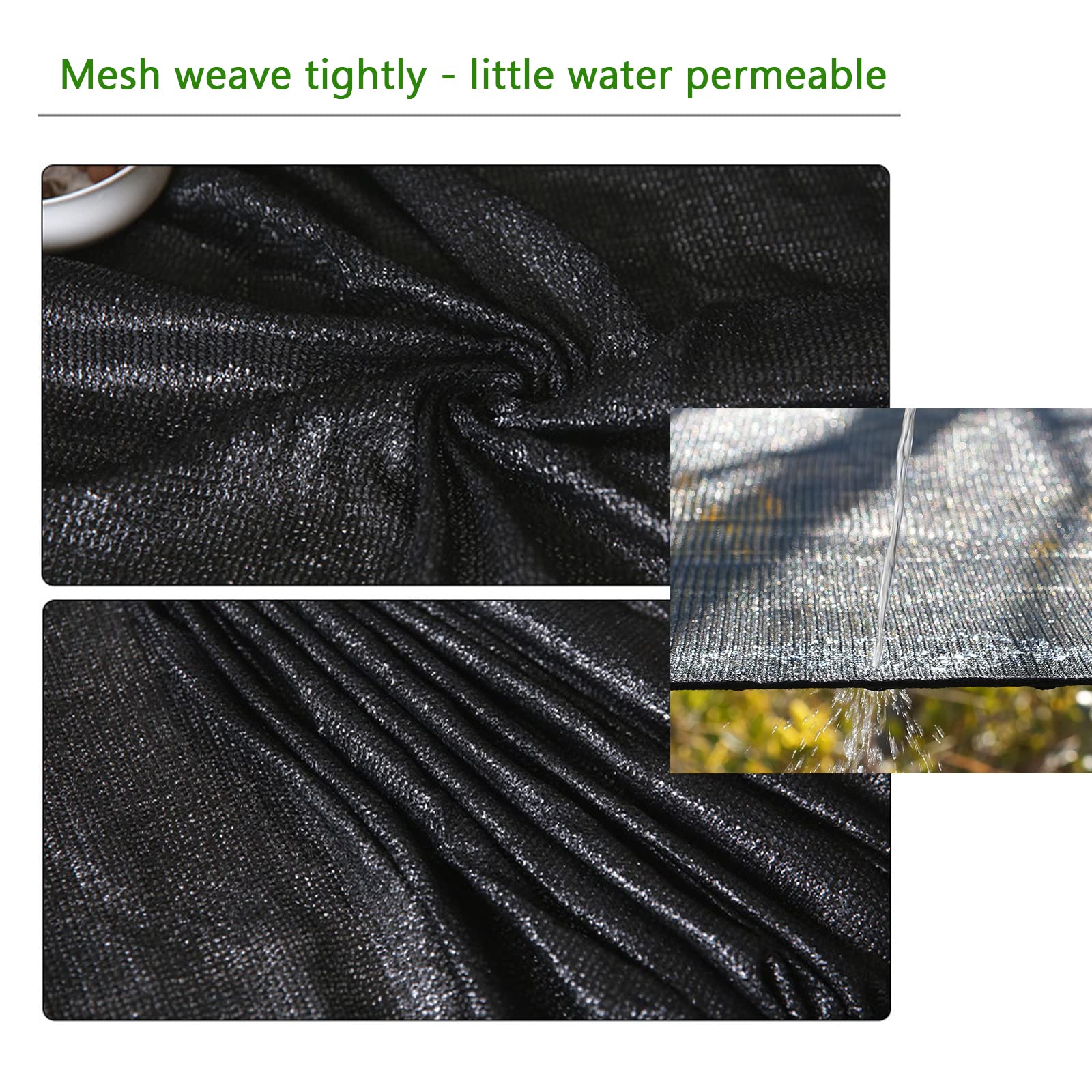 Red de Sombra de Jardín,Malla Sombreadora 90% Protección UV,Solar Sombra Paño Hdpe Transpirable de Secado Rápido,Malla de Sombreo Negro para Invernadero Porche Balcón Coche (5.5x6.5m)