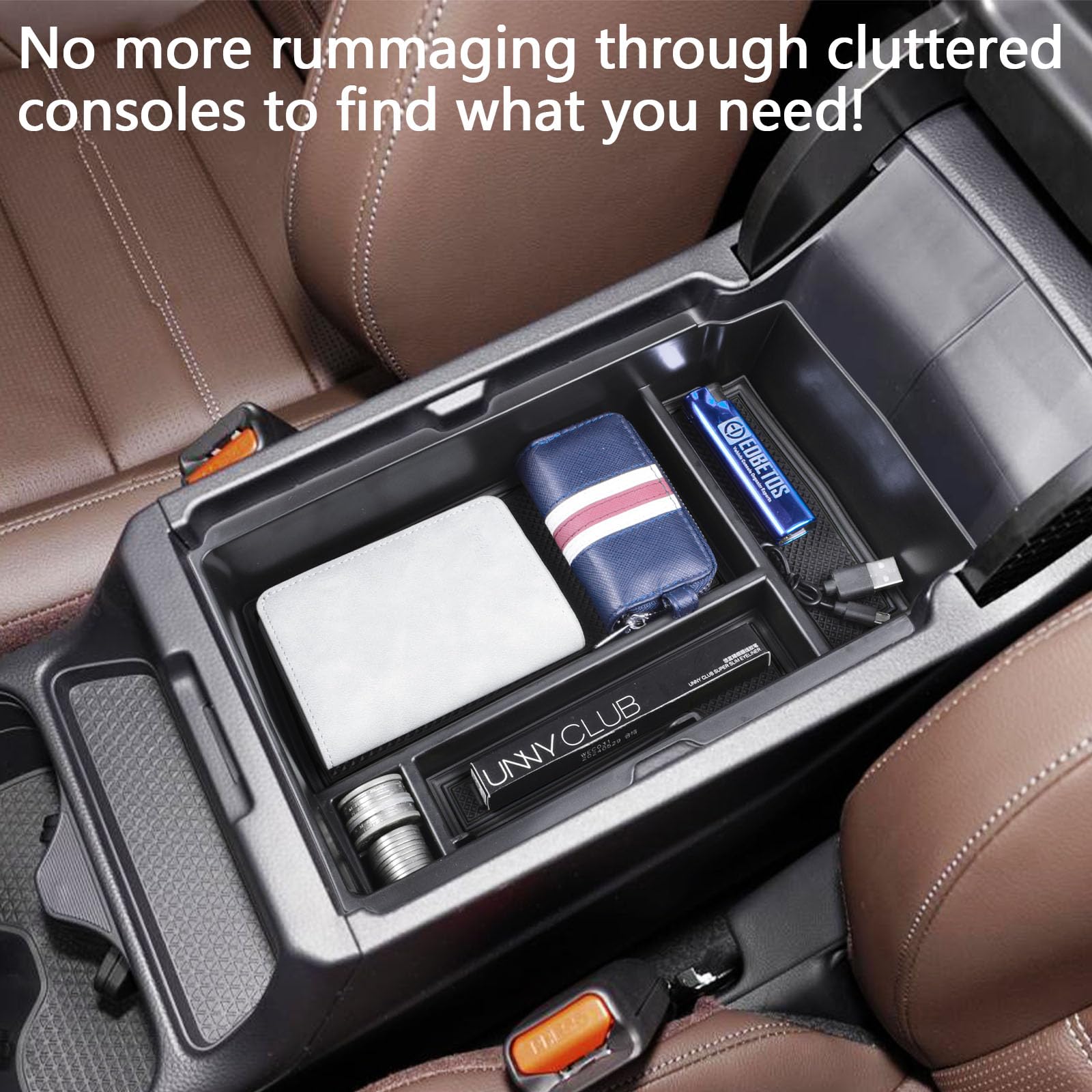 EDBETOS Center Console Organizer Tray For 2023-2025 Honda CR-V – Black ABS Tray For Extra Storage In CRV Hybrid, EX, Sport & More - View #7