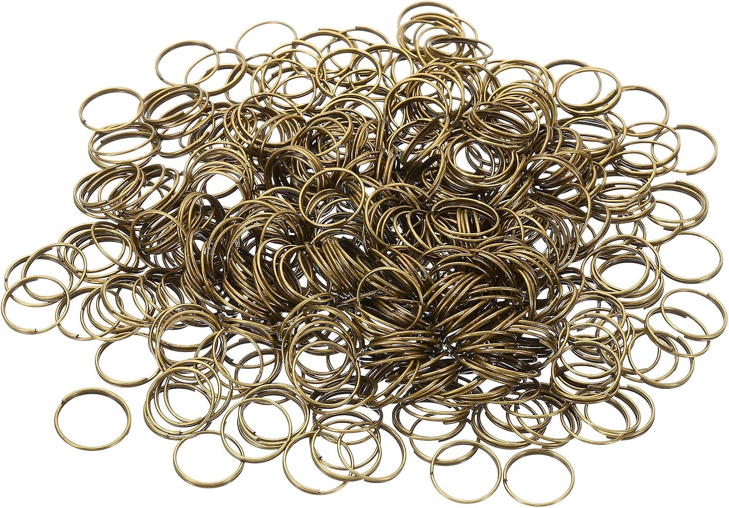 PATIKIL Mini Split Rings, 500 Pack 11mm/0.4" OD Split Circular Ring Stainless Steel Clip Ring