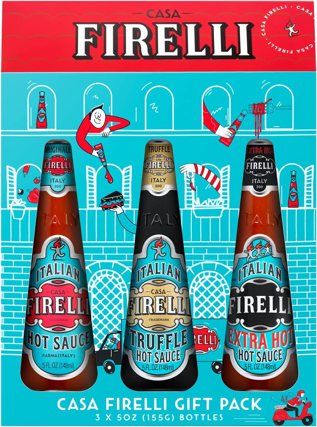 Casa Firelli Italian Hot Sauce Variety Gift Pack (1x Original, 1x Extra