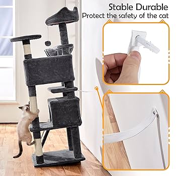 Cat Tree Tower ,Cat Play House And Rest Place, Black U2013 GRANDMA SHARK