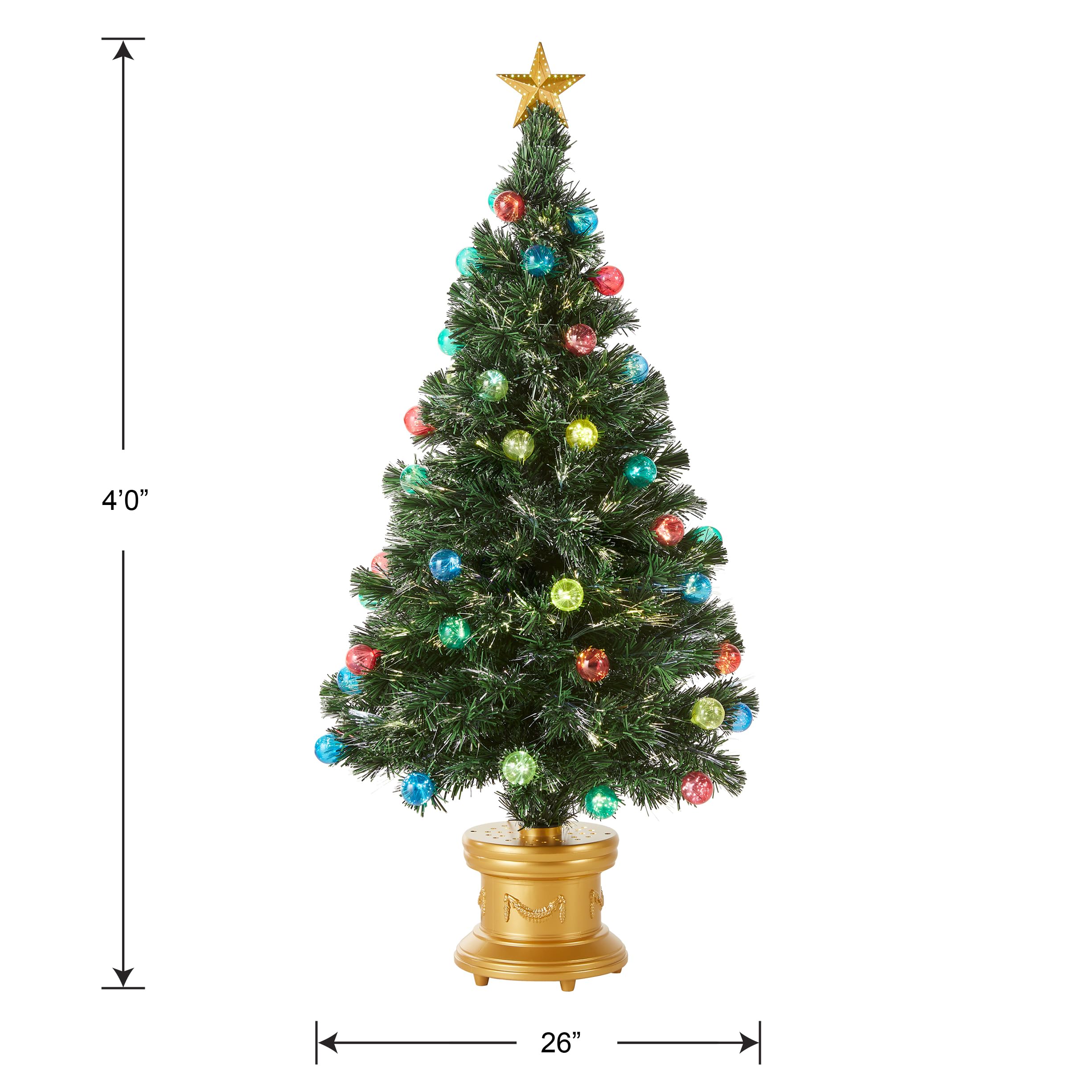 National Tree 48 Inch Fiber Optic Ornament Fireworks Tree