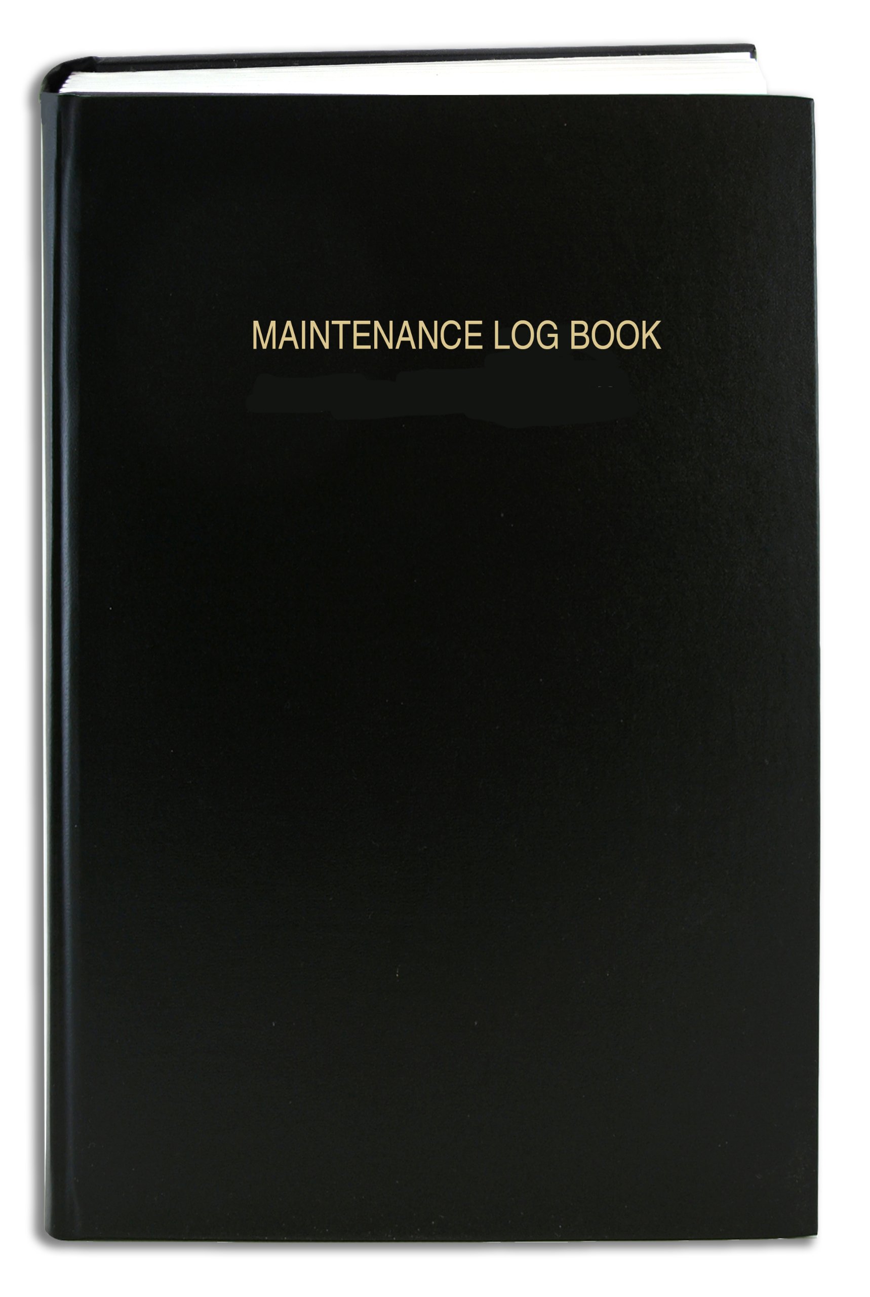 BookFactory Black Maintenance Log Book 120 Total Pages 8.875'' x 13.5'' Black Imitation Leather Cover Section Sewn Hardbound (Made in USA)