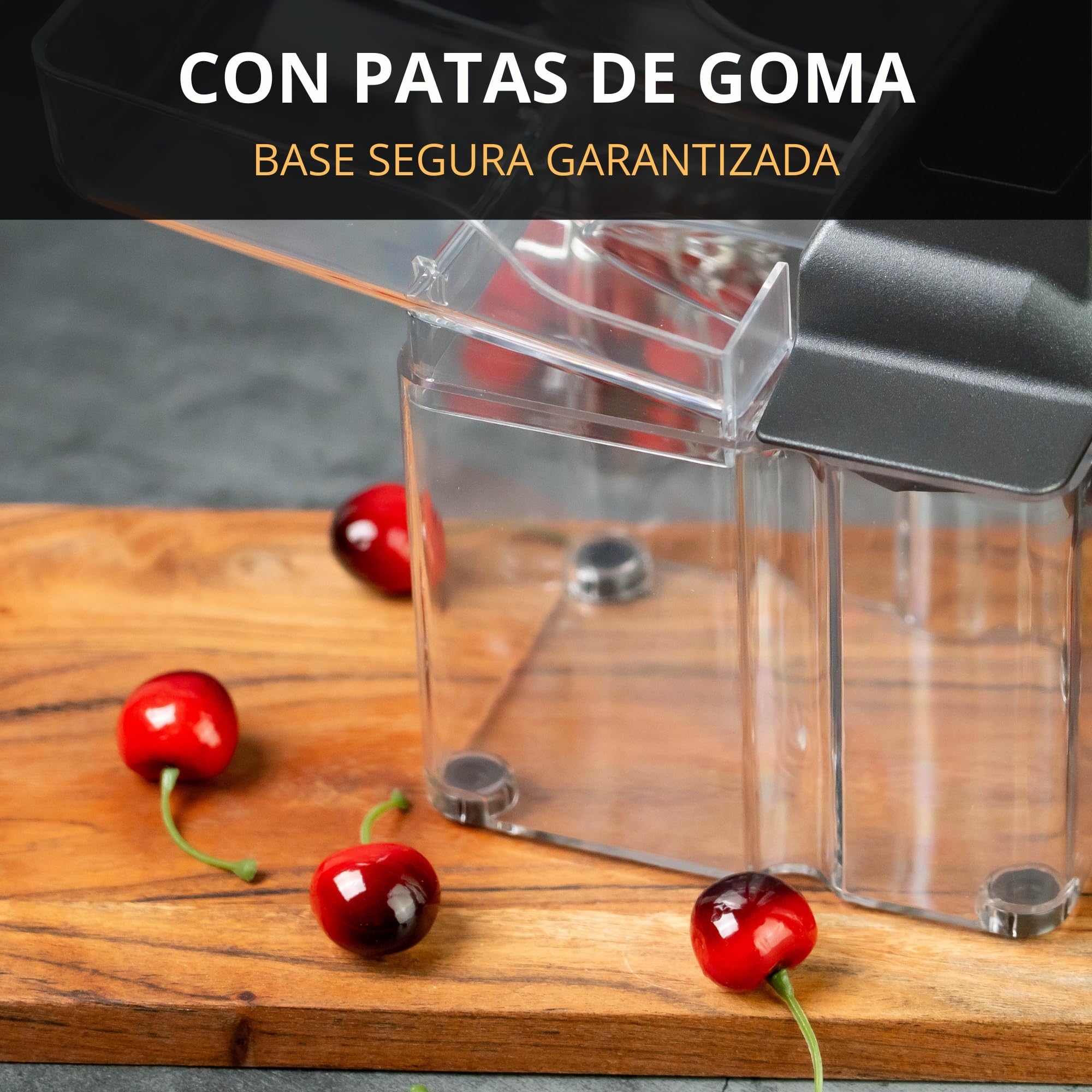 Thiru Descorazonador de cerezas premium - gran capacidad de descorazonado - para cerezas frescas, en conserva, congeladas - con protección contra salpicaduras - Made in Germany