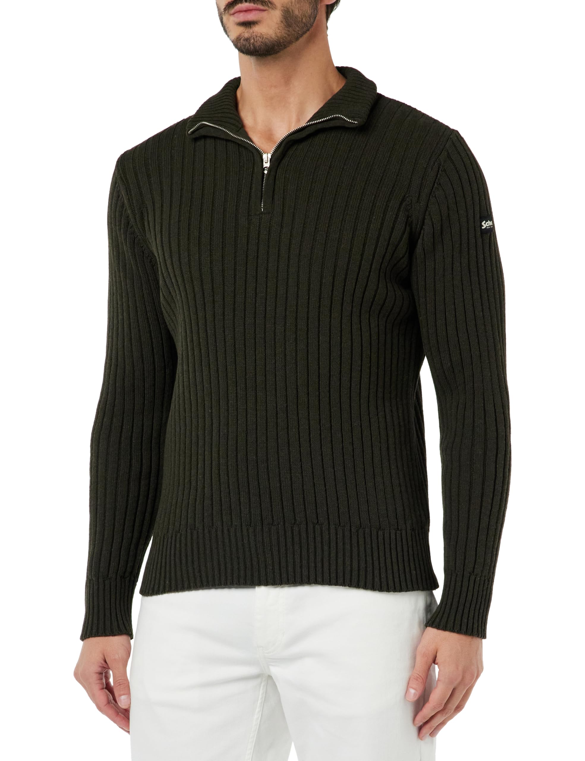 Schott NYC Men's Sweater/Sweater, Dark Khaki, Medium