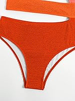 Vista 6 de WDIRARA Traje de baño de una pieza con corte de bloque de color para mujer