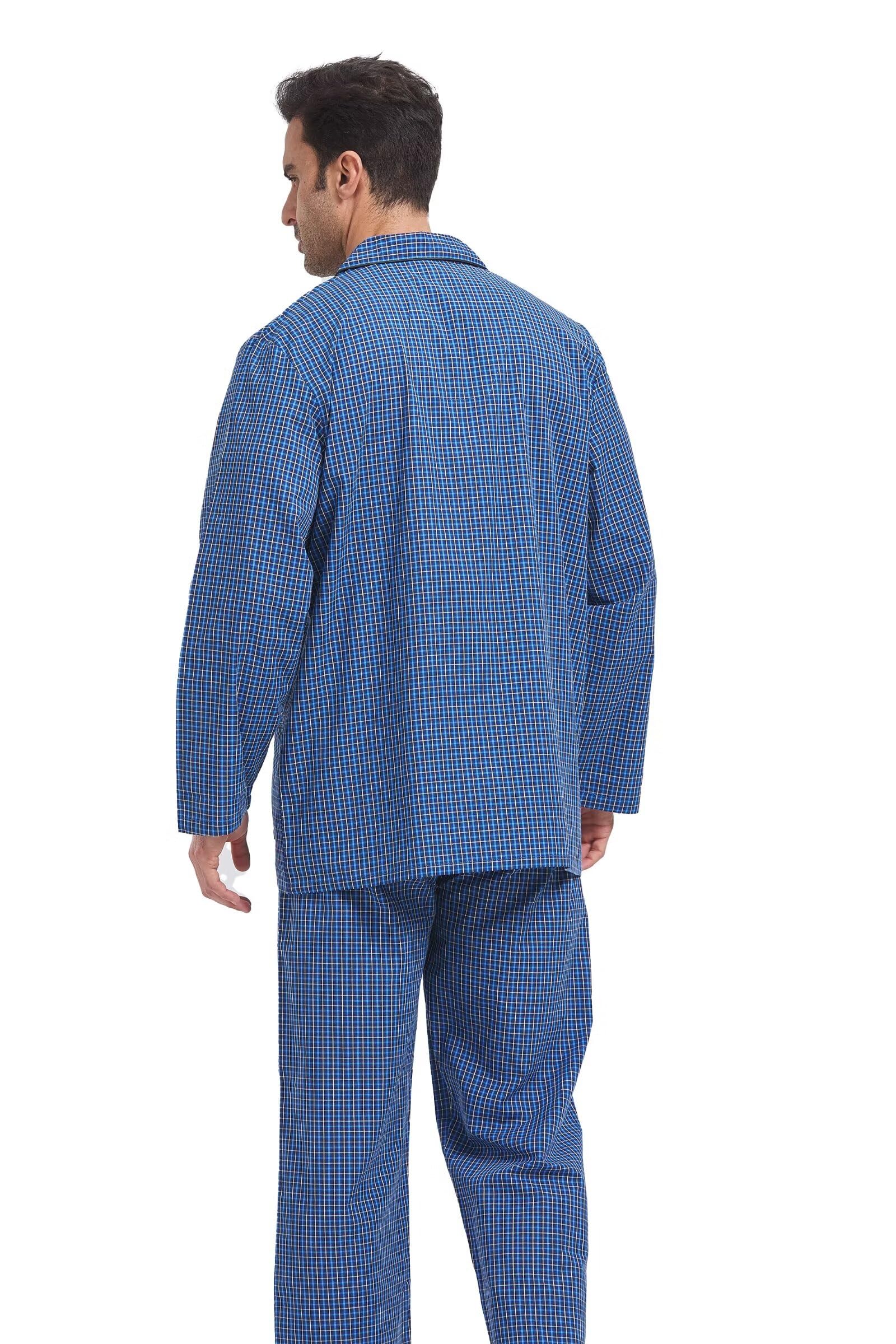 Amaxer Herren Schlafanzug Baumwolle Pyjamas Set