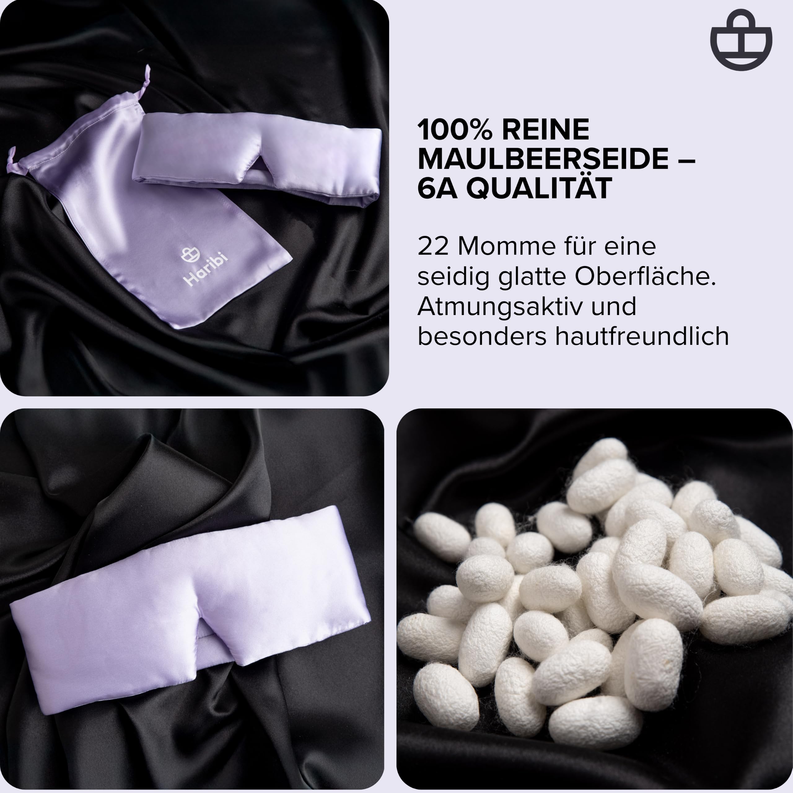 Seiden Schlafmaske aus 100% Maulbeerseide (22 Momme) – 3D Augenmaske rutschfest, druckfrei und verstellbar, inkl. Seidenbeutel, für Frauen und Männer, zum Schlafen und Reisen