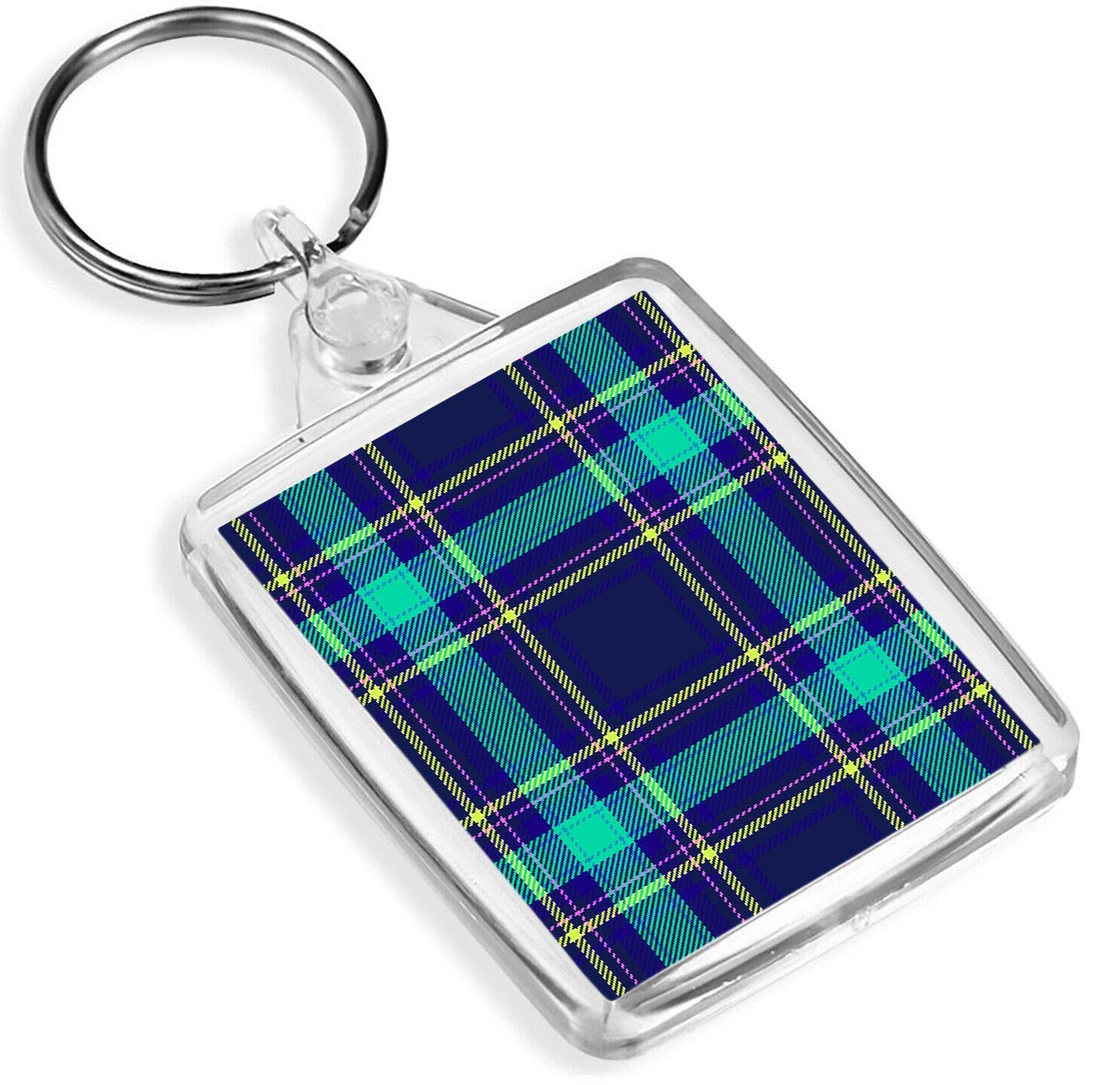Destination Vinyl Keyrings Unisex Multi Blue Tartan Keyring Scotland Scottish Clan Highland Dad #16029