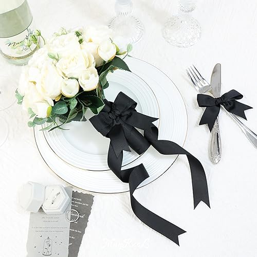 Miniatura 5 de MAYREEL Cinta de grogrén negra de 1 pulgada para manualidades, envoltura de regalos, decoración de boda, lazos para el pelo, recuerdos de fiesta,