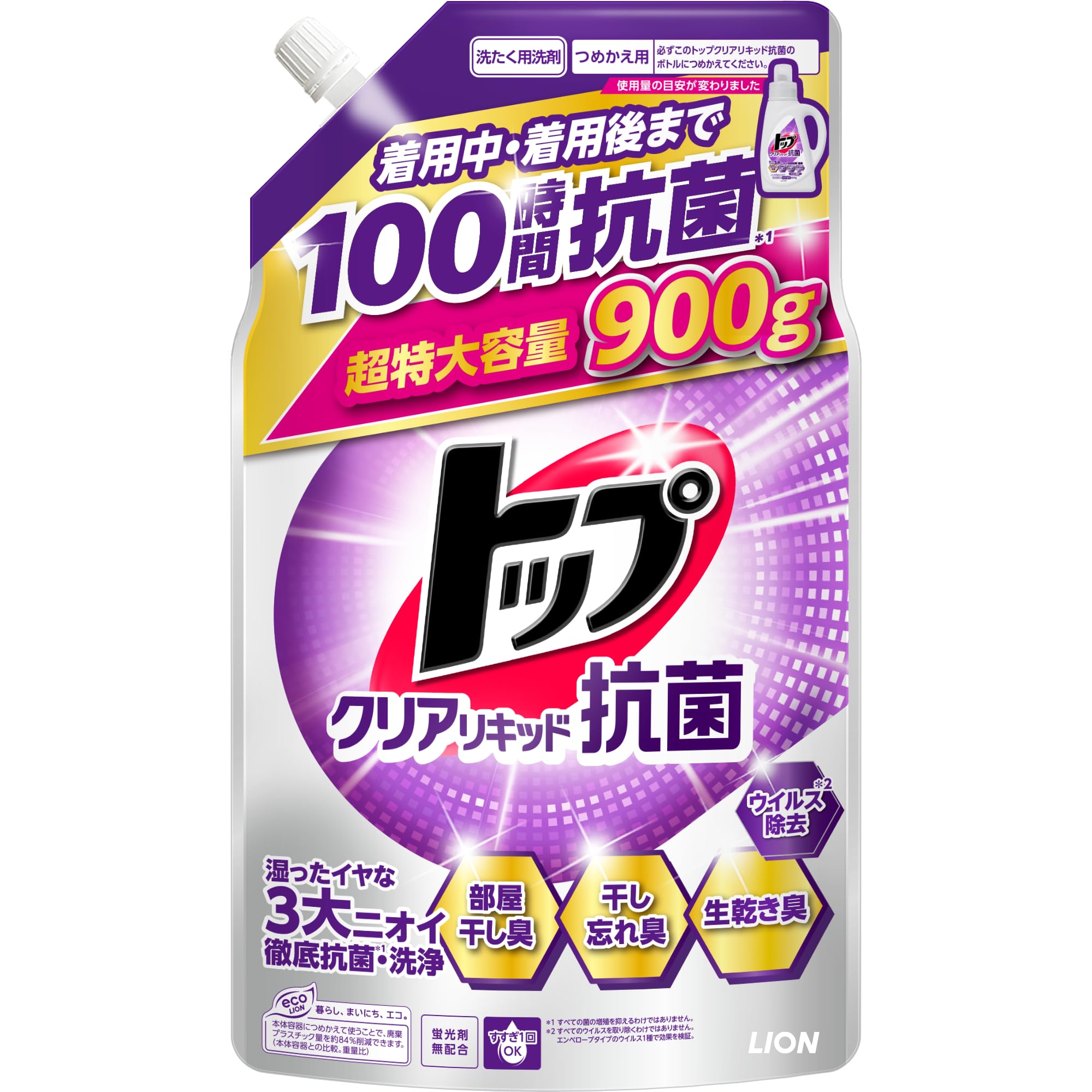 トップ クリアリキッド抗菌 つめかえ用 900g 24袋 Amazon | トップ クリアリキッド抗菌 部屋干し 詰め替え 超特大 900g