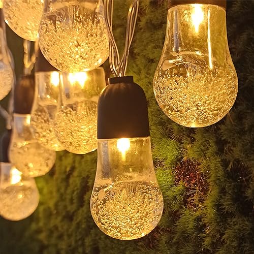 Miniatura 5 de Tira de luces tipo globo de 23 pies, funciona con pilas, 8 modos de iluminación regulables con control remoto, luces de batería a distancia,