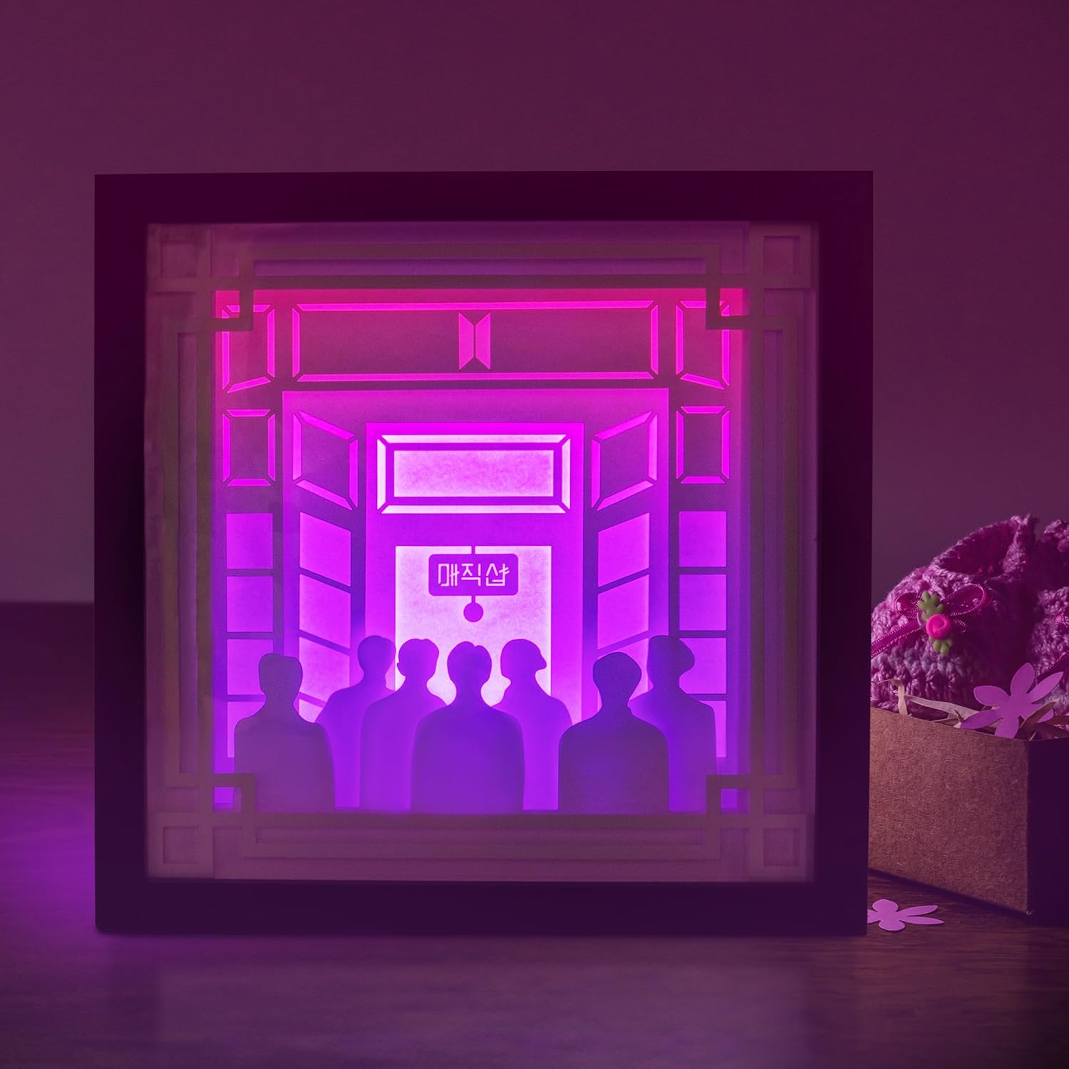 Light Box - Inspired by Magic Shop, 9x9 Inches, USB Powered - BTS Fan Gift - Desk Accessory & Room Decor
