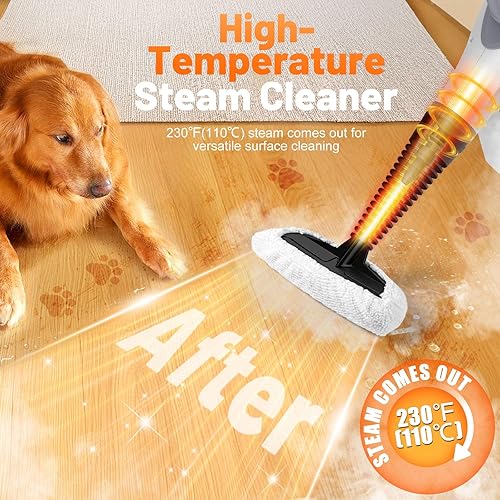 Miniatura 6 de Limpiador de vapor de mano multisuperficie con 11 piezas de accesorios, vaporizador portátil manos libres de 15.2OZ para limpieza, limpiador de