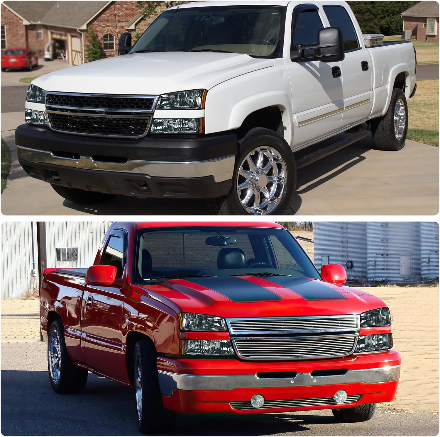 DWVO Headlight Assembly Compatible with 2003 2004 2005 2006 Chevy Silverado 03 04 05 06 Chevrolet Avalanche Smoke Lens