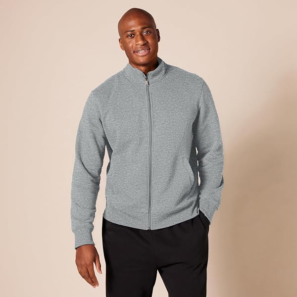 Amazon Essentials Men's Classic Fit Medium Thick Mock Neck Zip Fleece Sweatshirt - 5