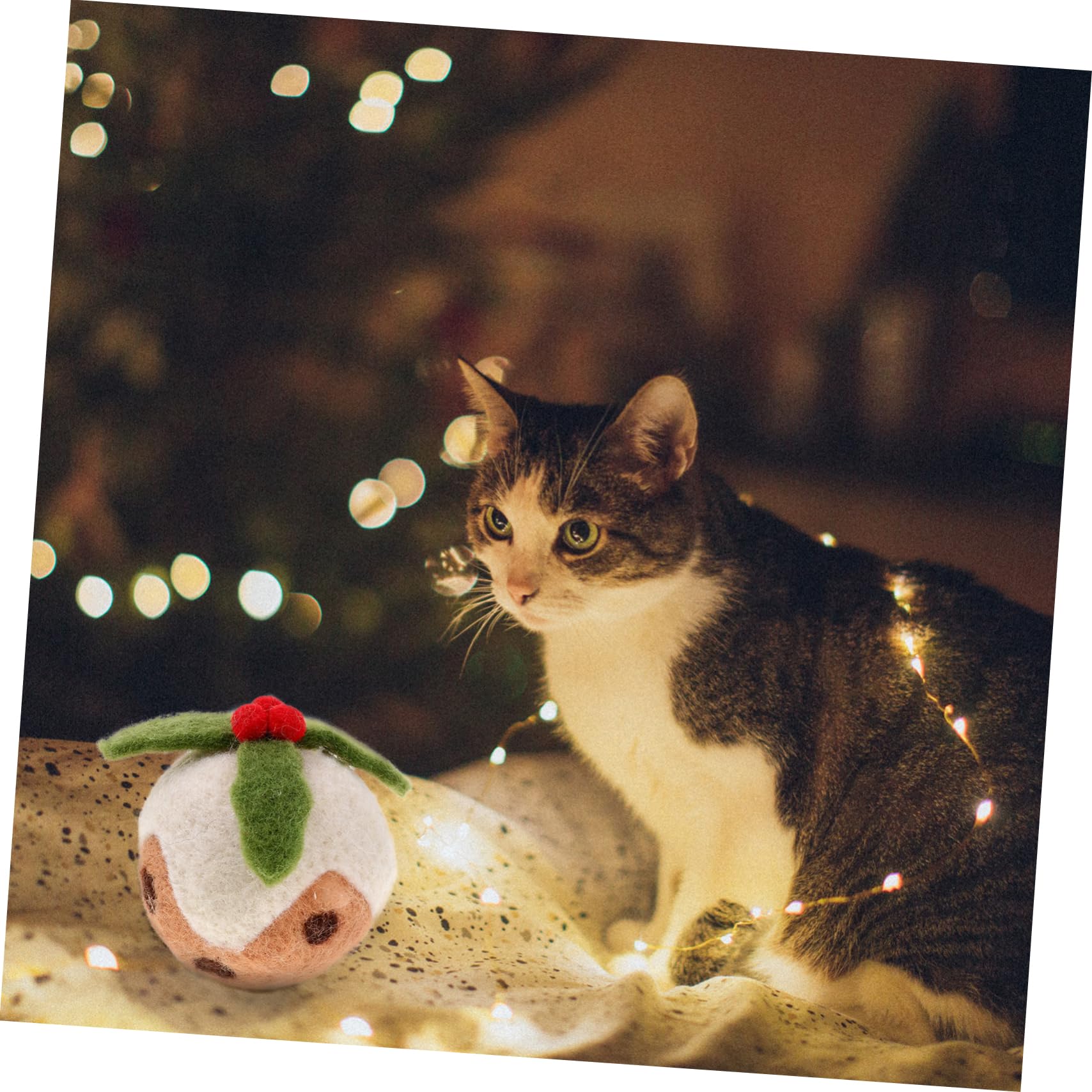 ABOOFAN 9 Piezas Pelota De Juguete para Mascotas Gato Juguetes Navidad Gatera Juguetes De Pelota para Mascotas Gato Juguete De Navidad Lana Falsa En Caja Suministros para Gatos