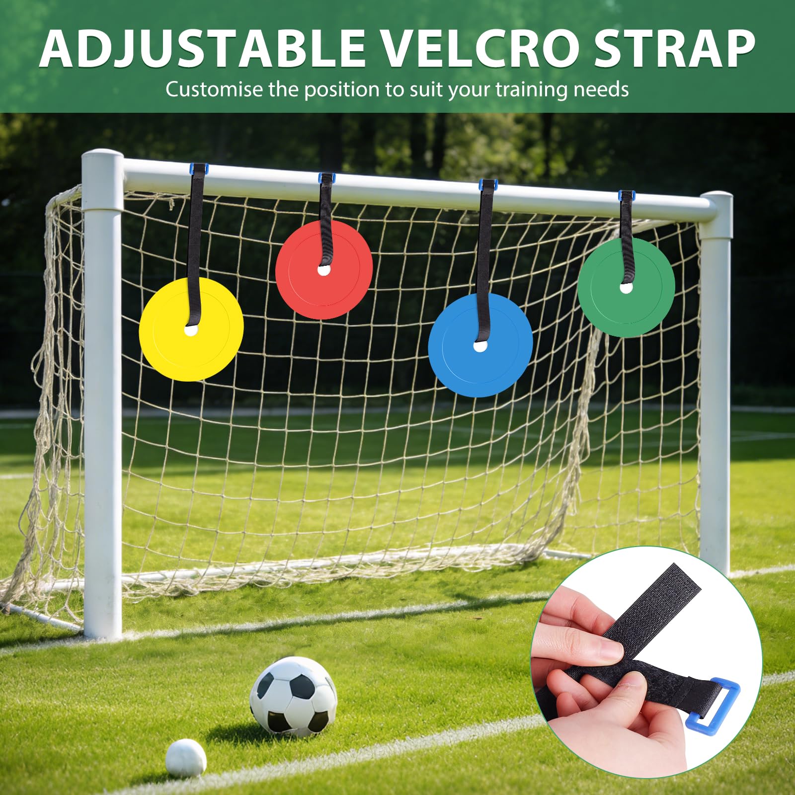 4 pezzi porta da calcio, bersaglio, rete da calcio, con regolabile, accessori per allenamento da calcio, per precisione di tiro e agilità, accessori per l'allenamento per calcio, hockey e baseball, 4