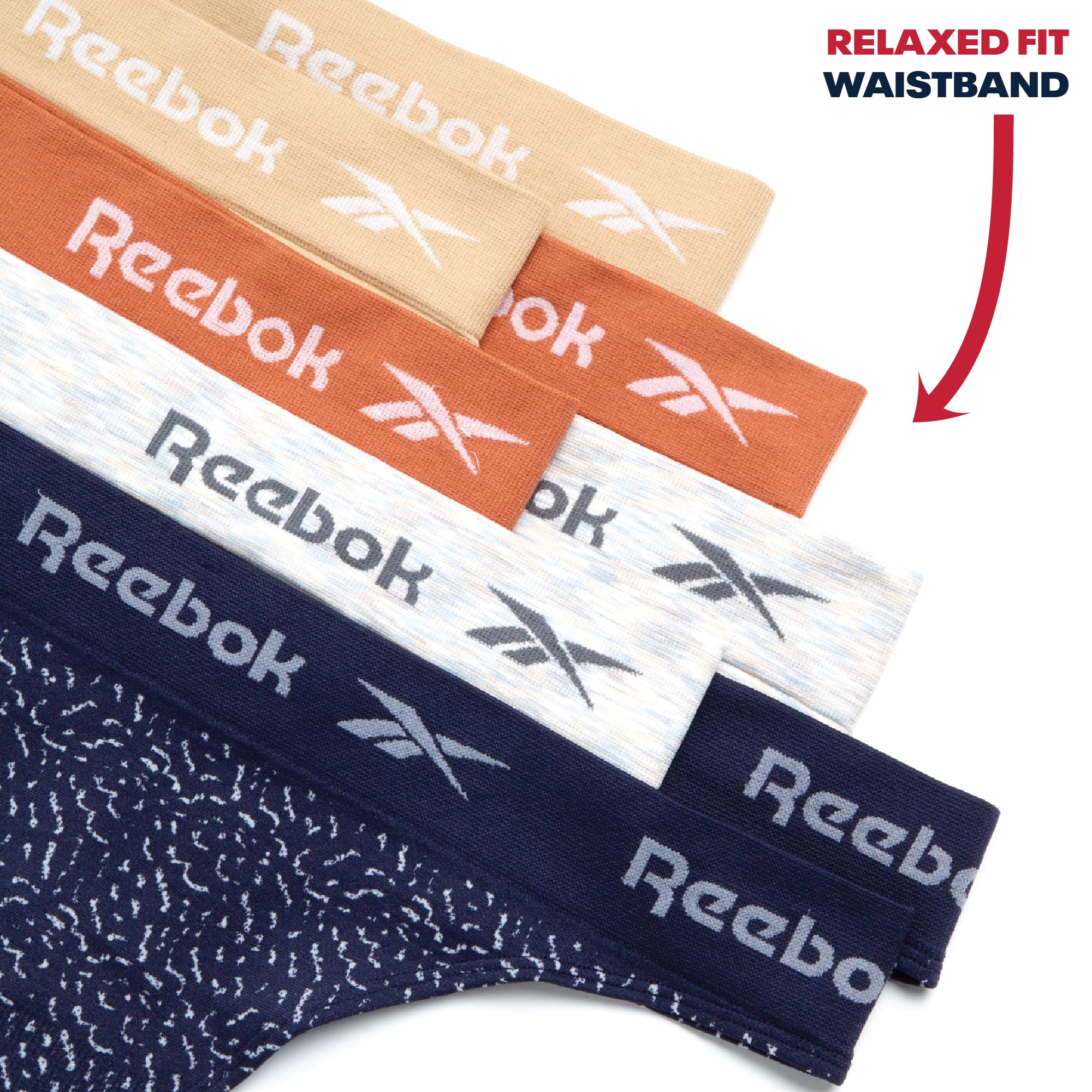 Reebok Biancheria intima da donna – Perizoma senza cuciture (confezione da 8)