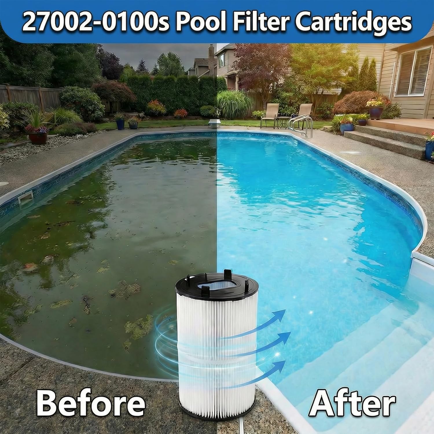 27002-0100S Pool Filter Cartridges Compatible with Pentair Sta-Rite PLM100 and System 2 Modular Media Replacement for 27002-0100S Pool and Spa D.E. Filter with Air Bleed Assembly 100 Sq.Ft Filtration