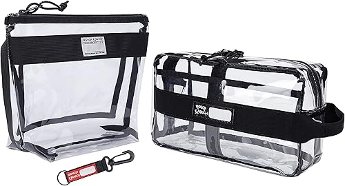 Rough Enough - Bolsas de aseo transparentes para viajar con asas, bolsa de cosméticos, bolsas de maquillaje, aprobadas por la TSA para hombres y