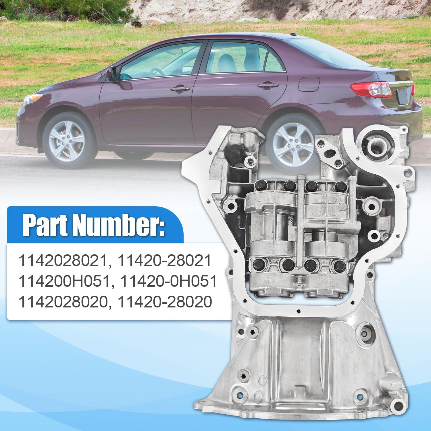 VANPERT 11420-28021 Block Crankcase Assembly Stiffening Compatible with Toyota Camry RAV4 Solara Matrix Corolla For Lexus HS250h for Scion tC xB Replace 11420-28020 11420-0H051