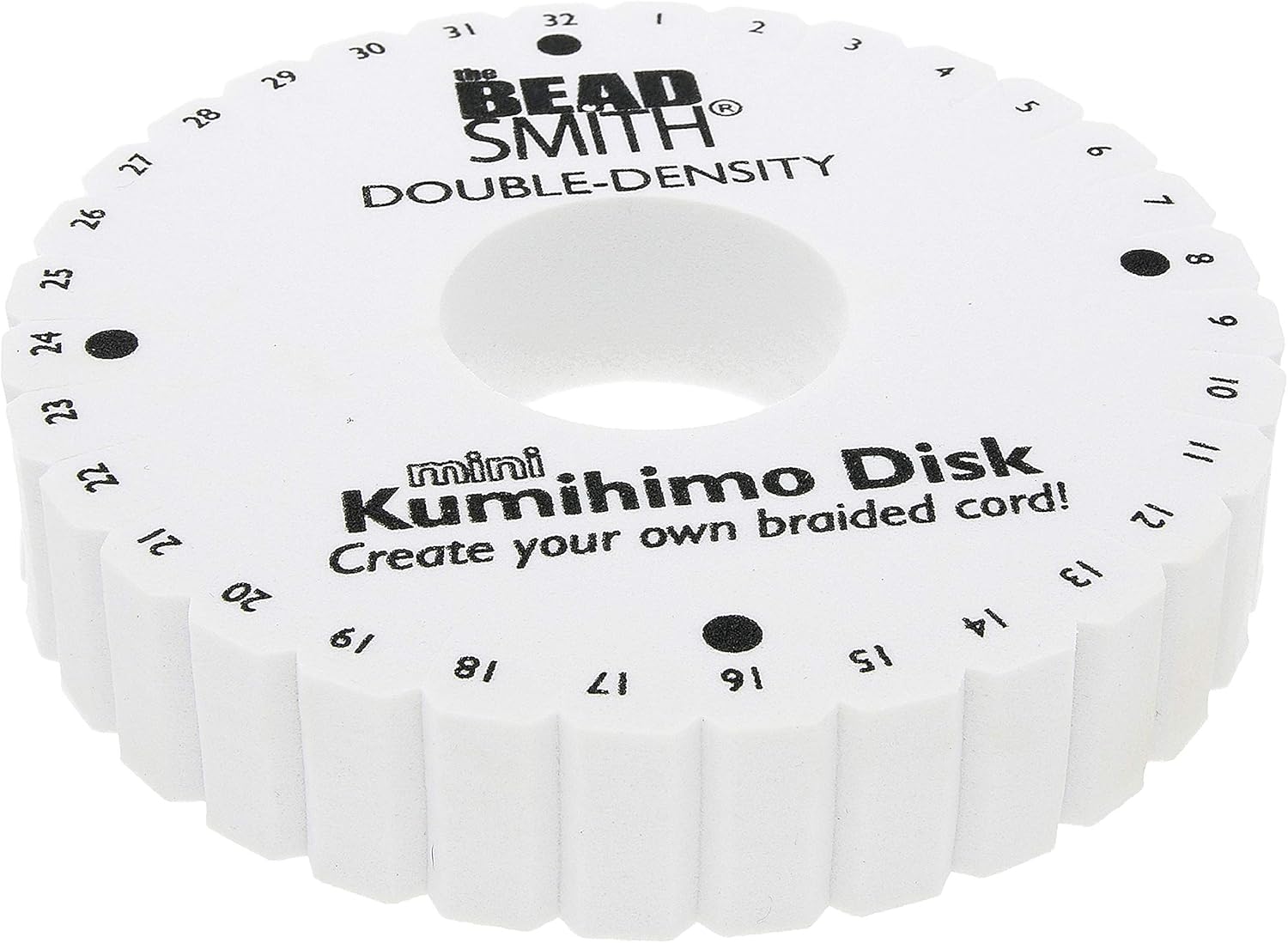 The Beadsmith Round Kumihimo Disk, 4.25 inch Diameter, 0.75” (20mm) Thick Double Dense Foam, Jewelry Tools for Braiding, Box of 10 disks
