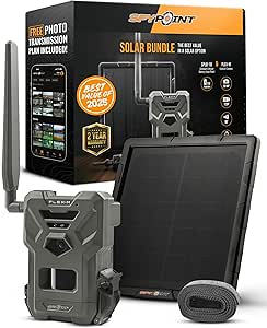 SPYPOINT Flex-M Solar Bundle - Cellular Trail Camera with Solar Panel, Best in Hunting Accessories, No WiFi Needed, GPS, Night Vision, Motion Activated, Dual-Sim LTE, IP65 Water-Resistant Game Camera asin的图片