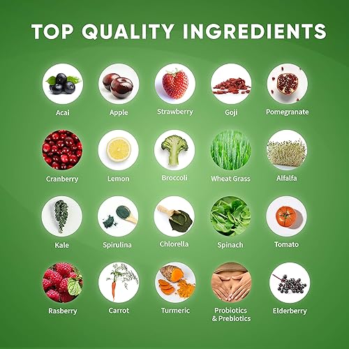 Miniatura 7 de Health Logics Superalimento en polvo con péptidos de colágeno, enzimas digestivas, prebióticos y probióticos, antioxidante, mejora el bienestar, el