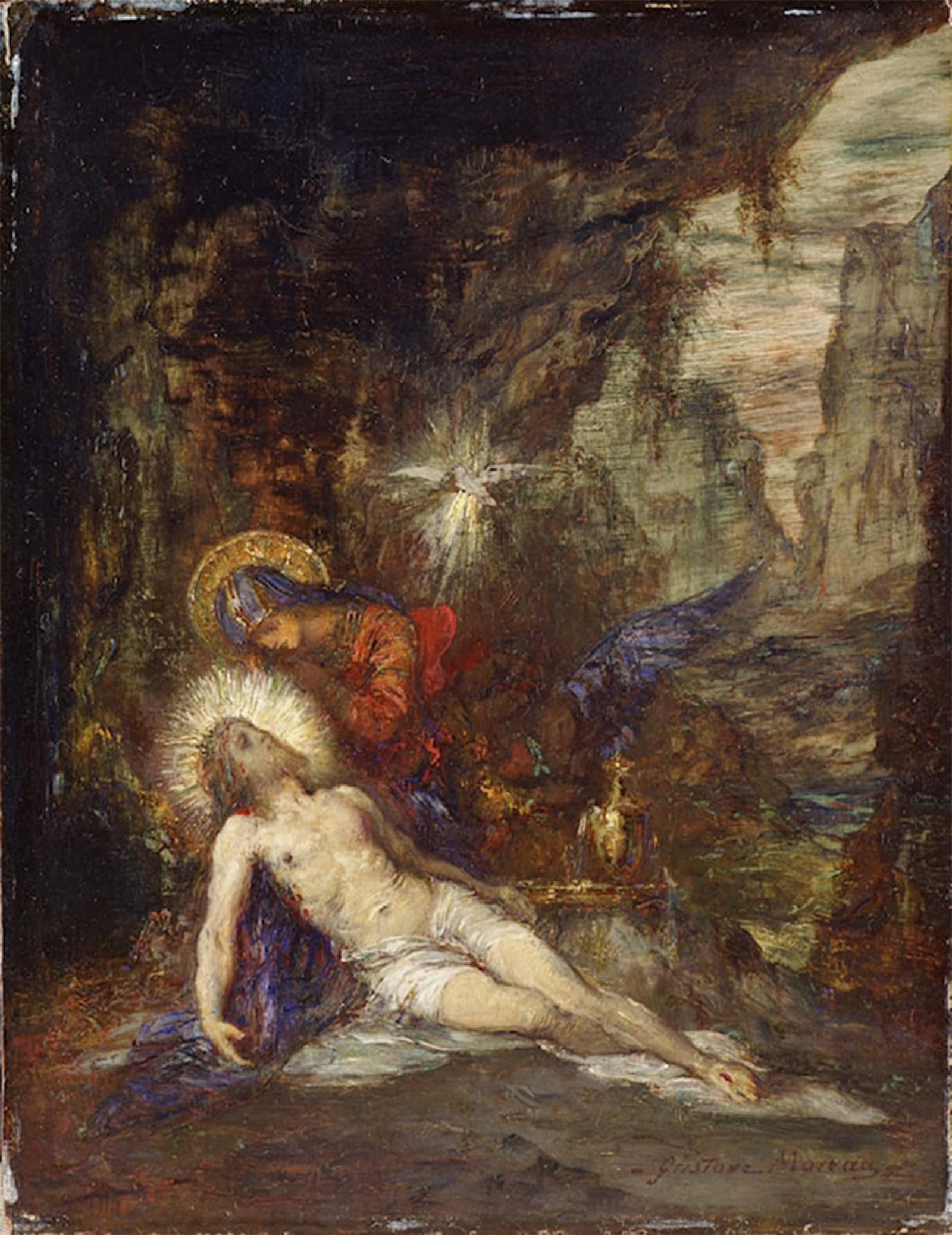POSTERIIk Famous Modern Artwork Art Mural Pieta by Gustave Moreau Oil Paintings Pictures for Home Decor 60x90cm