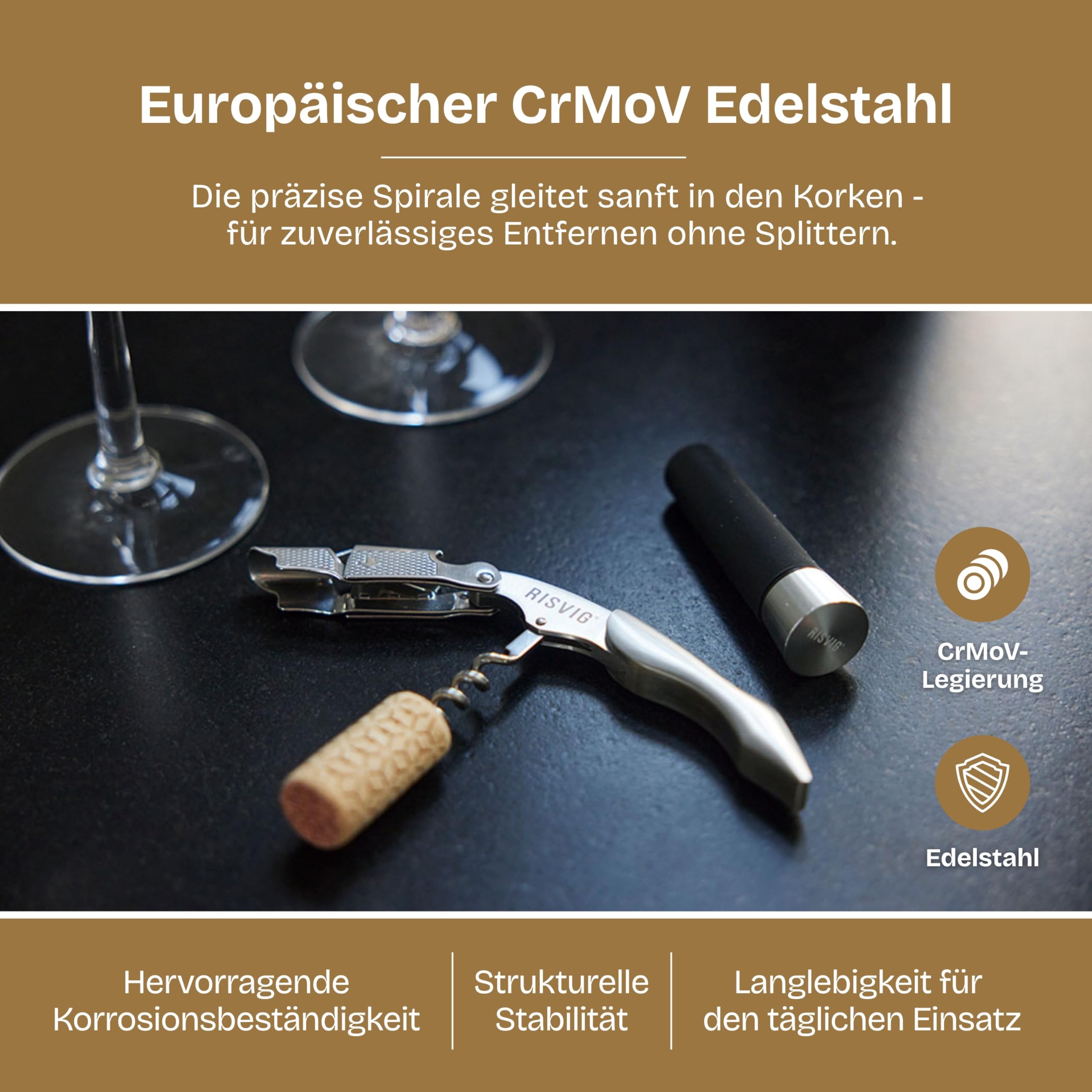 Acutus Weinset – Profi Kellnermesser Korkenzieher & Vakuum-Weinstopfen – Hochwertiges Bar-Set aus Edelstahl für perfekten Weingenuss