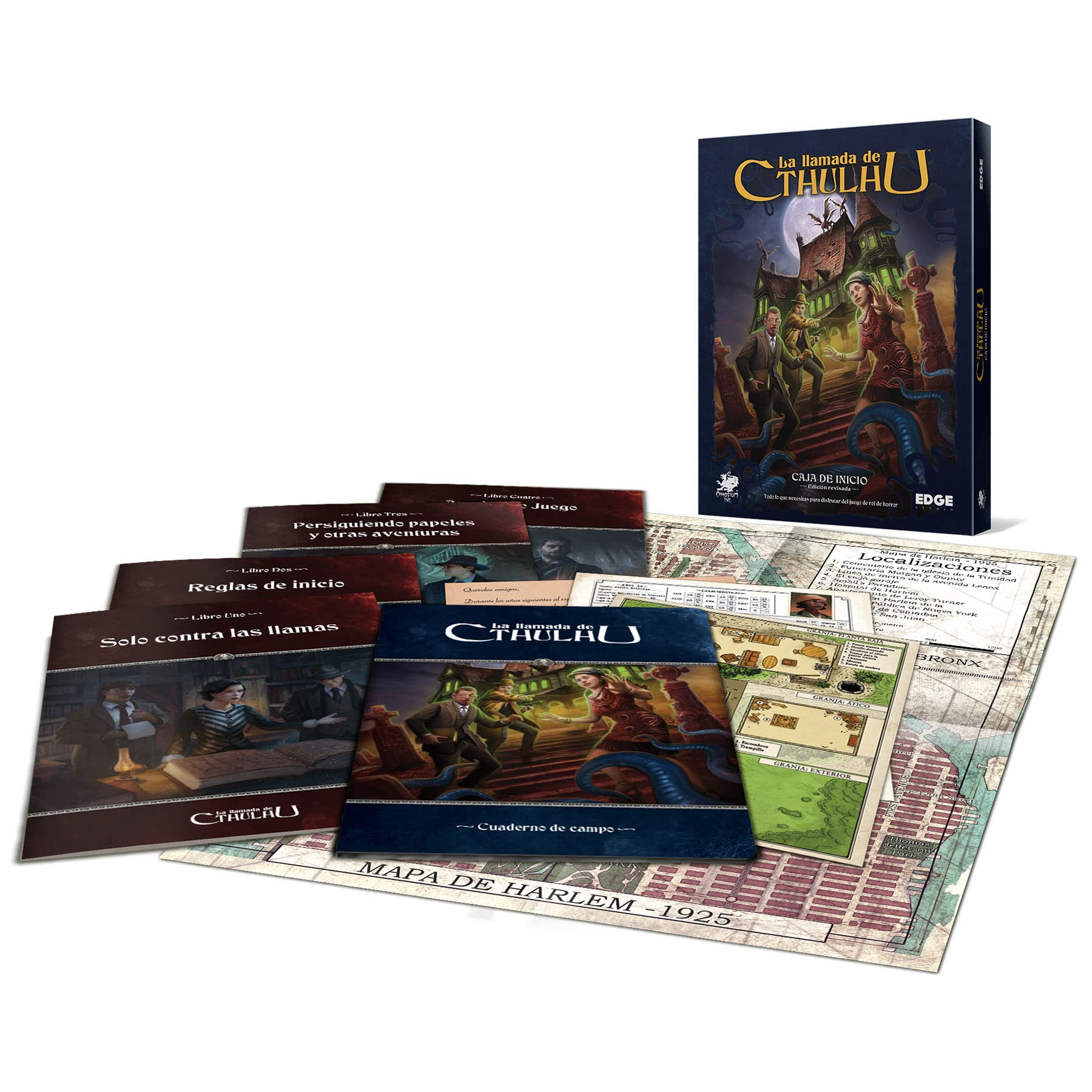 Edge Studio | Caja de inicio: La llamada de Cthulhu Edición revisada | Juego de Rol de Investigación y Terror | A Partir de 12 Años | De 2 a 6 Jugadores | 30-120 Minutos por Partida | Español