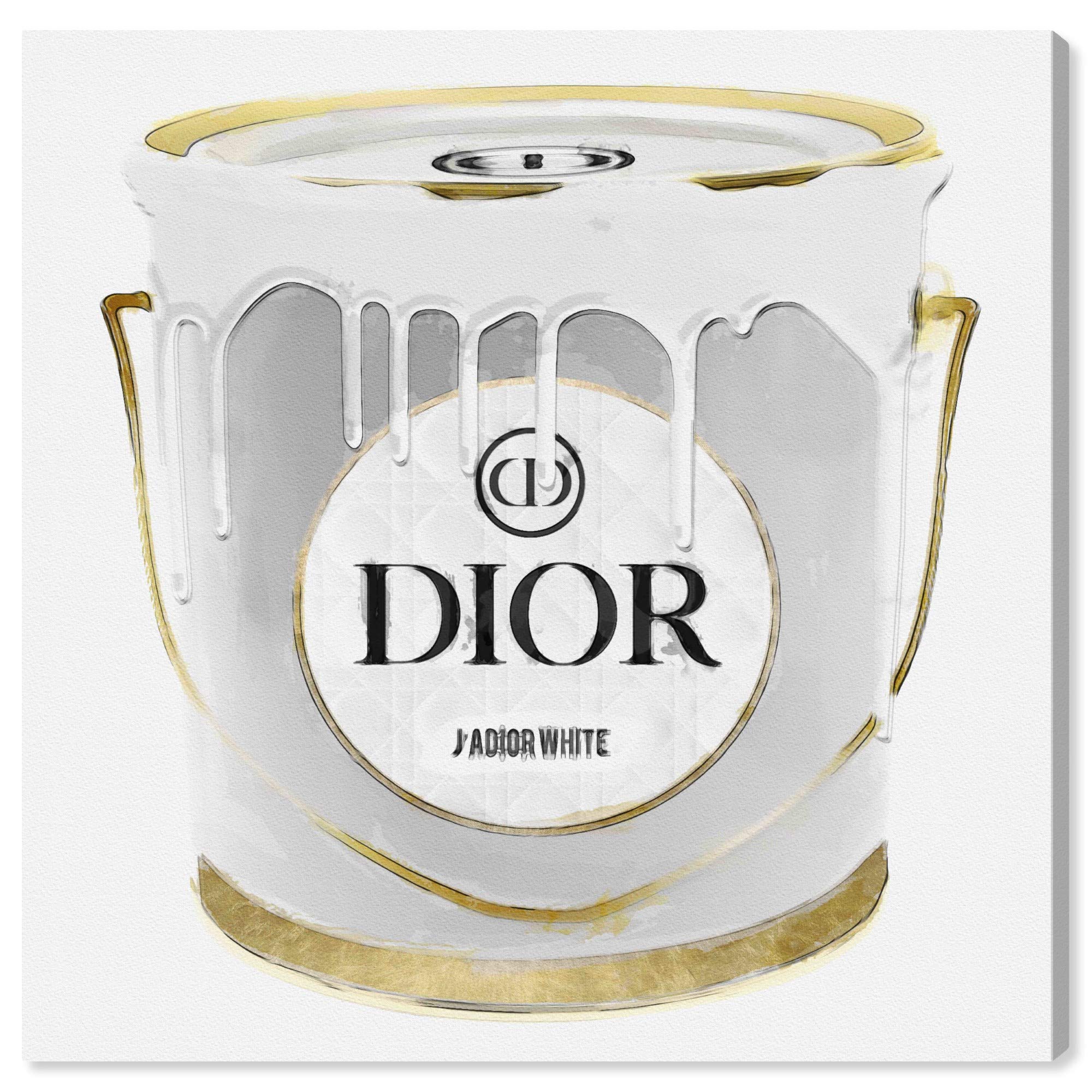 The Oliver Gal Artist Co. Fashion and Glam Wall Art Canvas Prints 'All White Paint' Home Décor, 20 in x 20 in, Gray, Gold