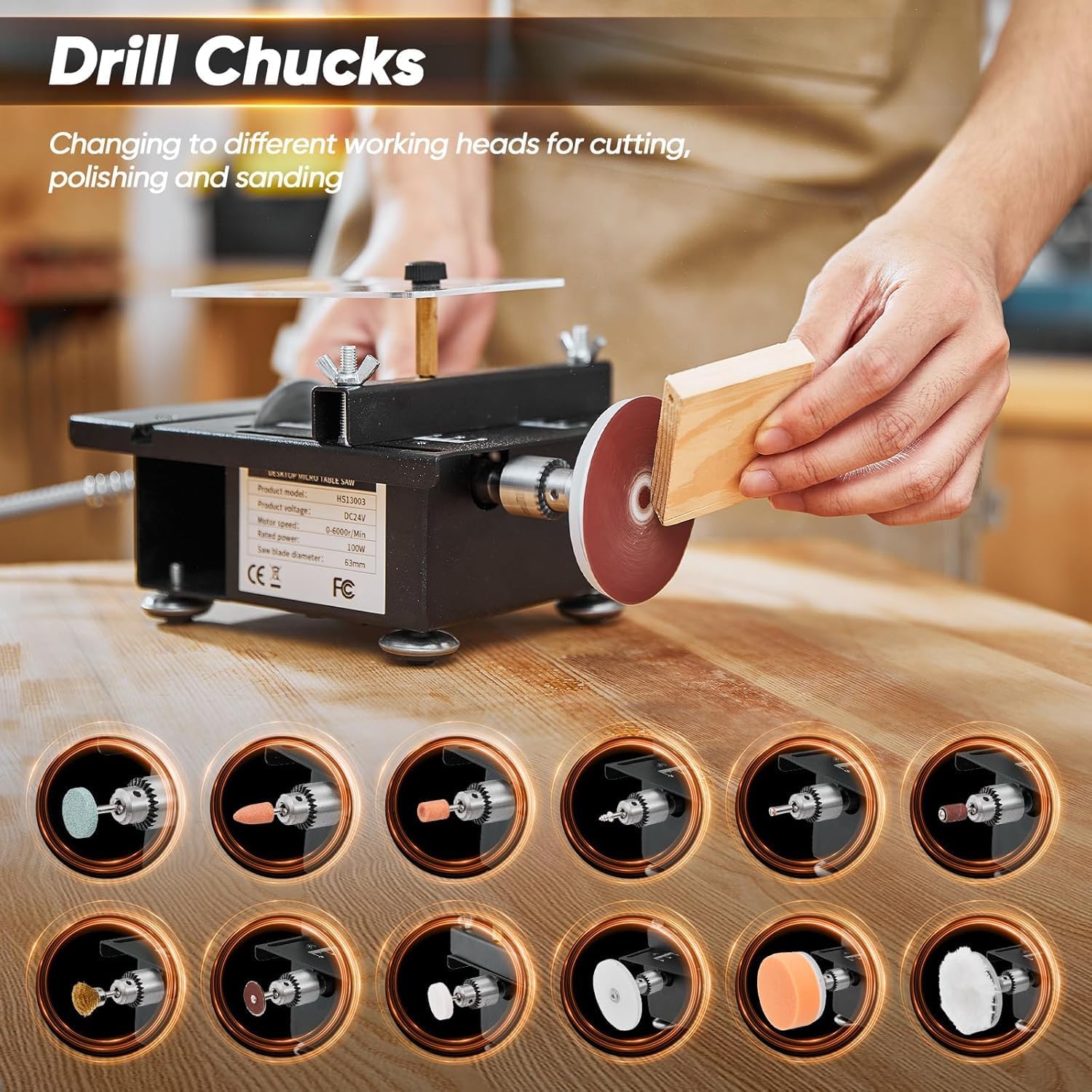 Mini Multi-Functional Table Saw Portable Mini Table Saw for Crafts,Speed & Angle Adjustable, All-in-One Machine, for Wood/PCB/Acrylic/Plastic