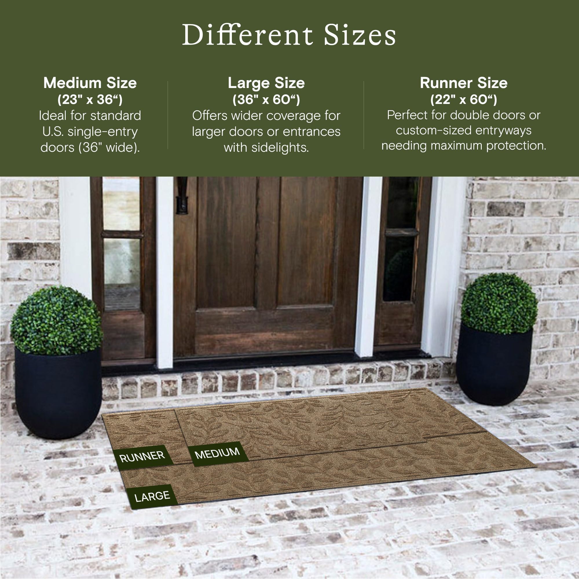 WaterHog Brittney Leaf Front Door Mat Indoor Outdoor Entrance, All-Weather — Amazon image 2