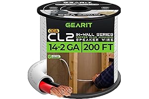 GearIT 200 ft Speaker Wire 14/2 (Copper Clad Aluminum)