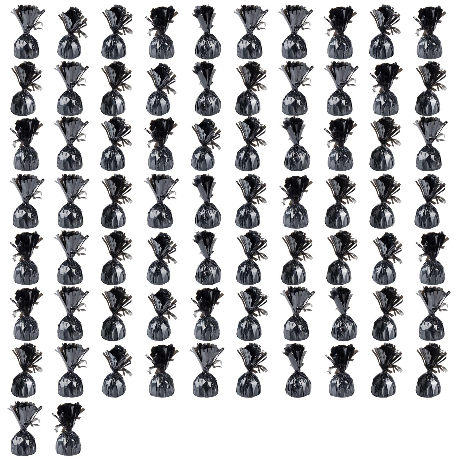 GOODS+GADGETS® Ballongewicht 72 Stück – eleganter Luftballon Beschwerer | Sichert Heliumballons vor dem Wegfliegen, edles Design mit Folienfransen, 155g Ballon Gewicht in Schwarz, wiederverwendbar