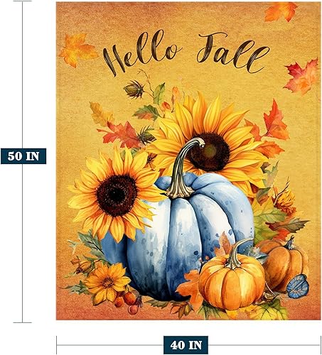 Miniatura 42 de YeeJu Manta decorativa de otoño, color naranja, Acción de Gracias, otoño, lindas calabazas, manta para sofá, cama, sala de estar, suave, acogedora