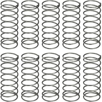uxcell 10pcs Coil Spring 0.6 inch 15 mm Outer Diameter 0.04 inch 1 mm Wire Diameter 1.6 inch 40 mm Free Length Spring Steel Machine Compression Spring Silver Tone for Factory or Home Repair