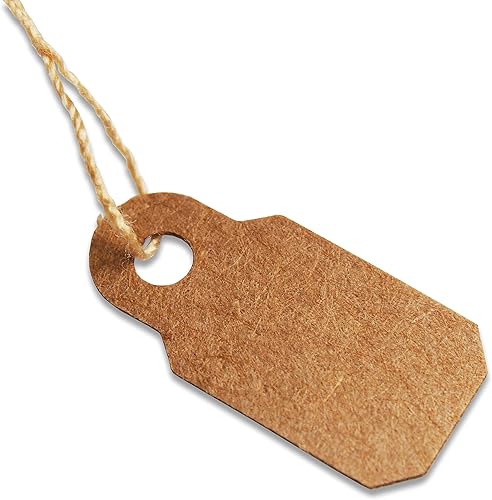 Miniatura 6 de 888 Display 100 Etiquetas de precio de cadena de papel Kraft Exhibición de venta de anillos de joyería (100 piezas)