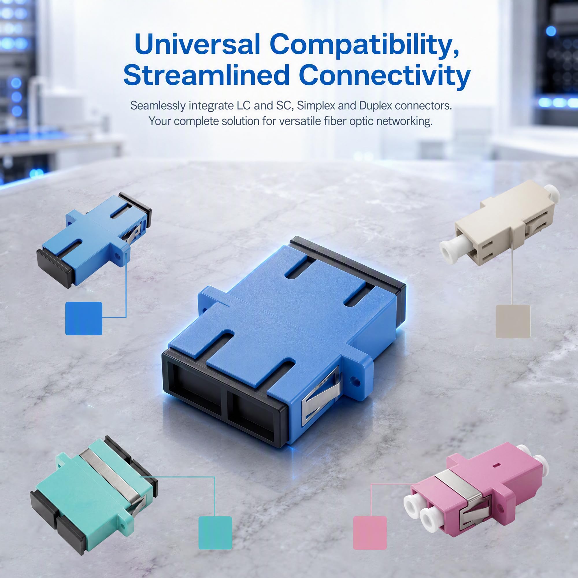 Glasfaser Adapter - LWL Adapter SC auf SC Multimode Duplex OM3