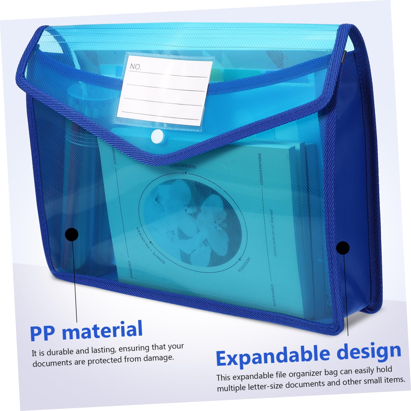 Holibanna 7pièces Porte-Document Transparent avec Poches Étiquettes De Folders Organisateur De Documents Expansible pour Bureau Et Voyage