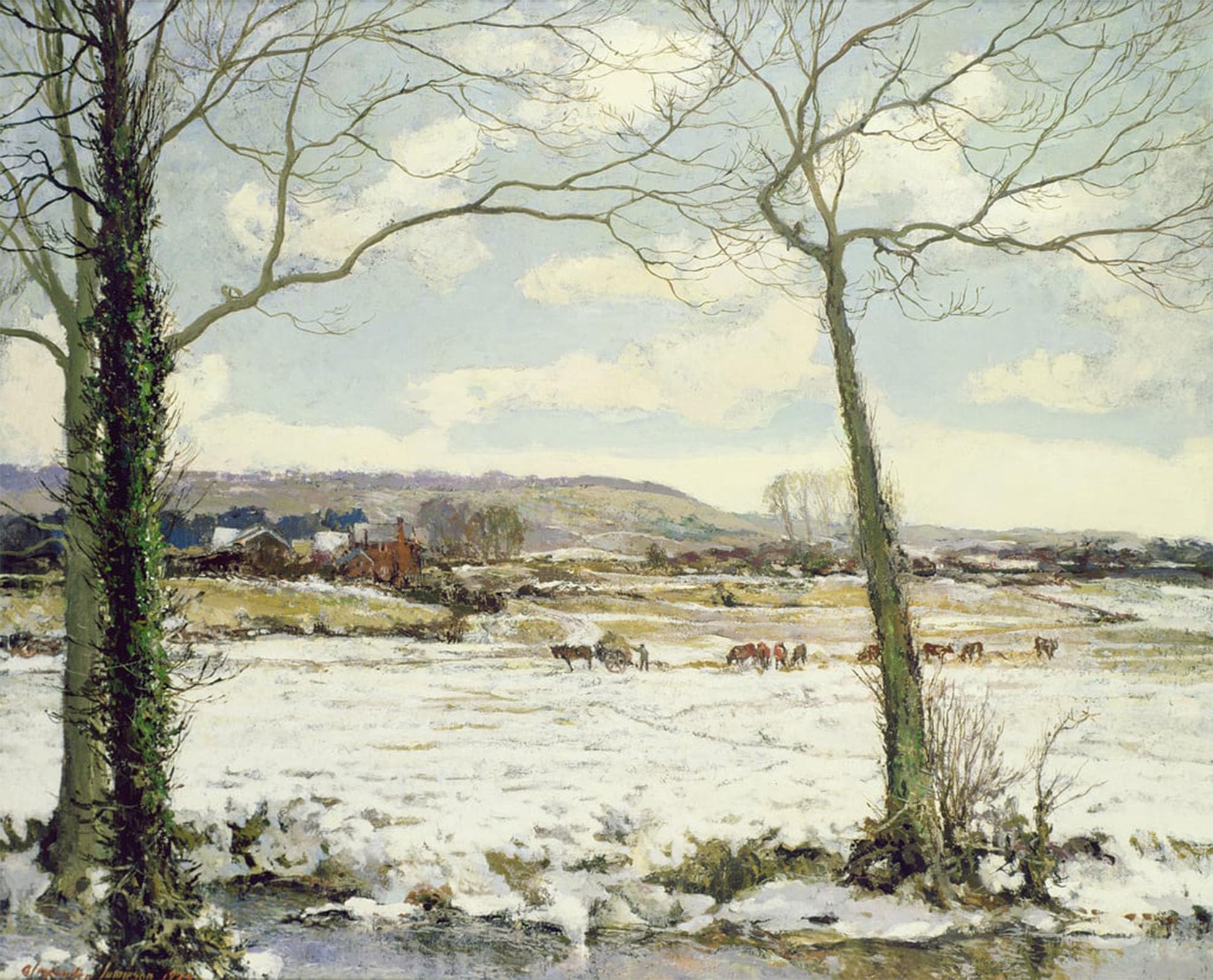 POSTERIIk Famous Modern Artwork Art Mural the Meadow by Alexander Jamieson Oil Paintings Pictures for Home Decor 60x90cm