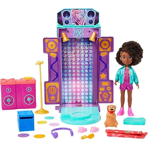Mattel Karma’s World 2-in-1 Toy Playset with Doll & Accessories, Transforming Musical Star Stage & Bedroom Set with Lights & Sounds