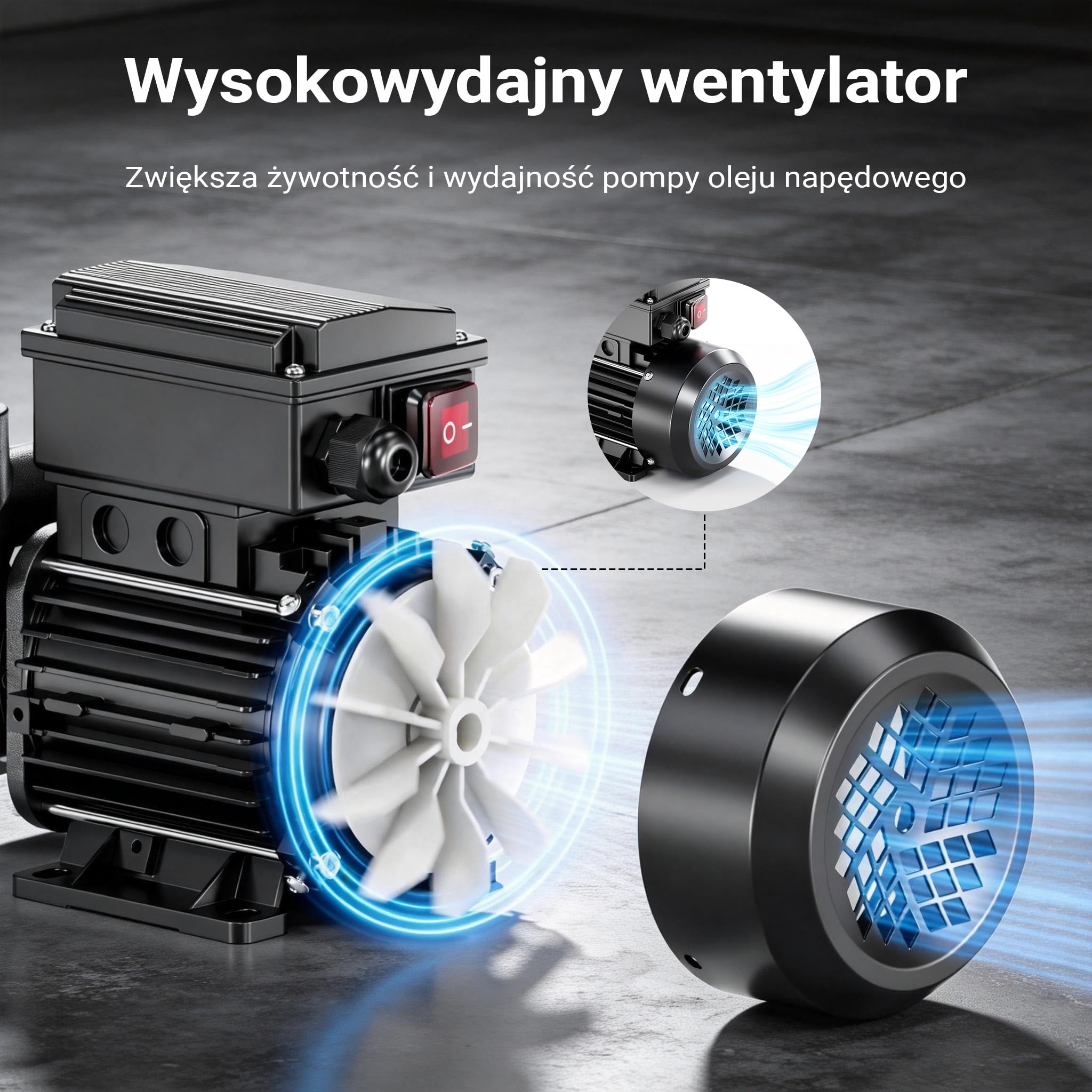 Wiltec Pompa do oleju napędowego, opałowego i biodiesla 550 W 80 l/min, wysokość ssania 2 m tłoczenie 20 m, samozasysająca
