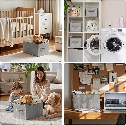 Miniatura 7 de GRANNY SAYS - Papeleras de almacenamiento para estantes, organizador de armario de tela, con asa, cestas de almacenamiento para la casa y oficina.