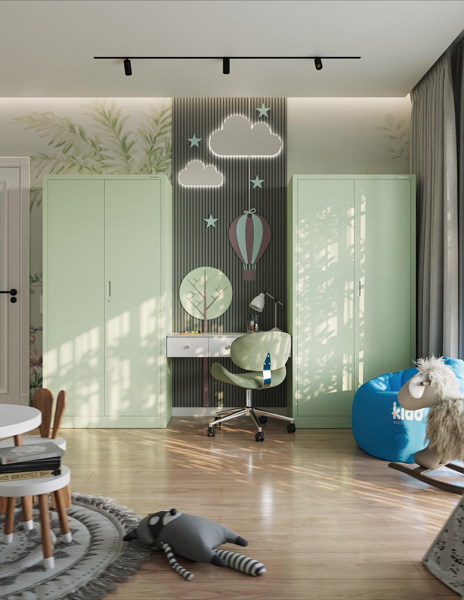 Domator Armadio Metallico C34 Armadietto Archivio per utensili Porte a battente Appendiabiti Verniciato a polvere 185 cm x 90 cm x 45 cm (Verde pastello)