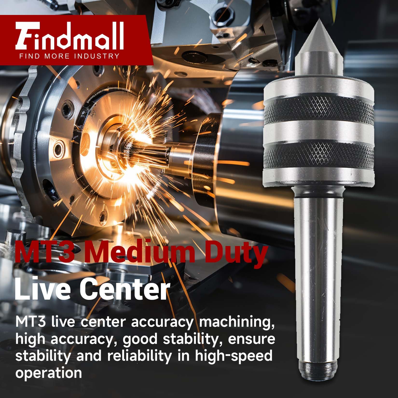 MT3 Live Center - High Accuracy for Lathes -2 MT3 Live Center - High Accuracy for Lathes -2